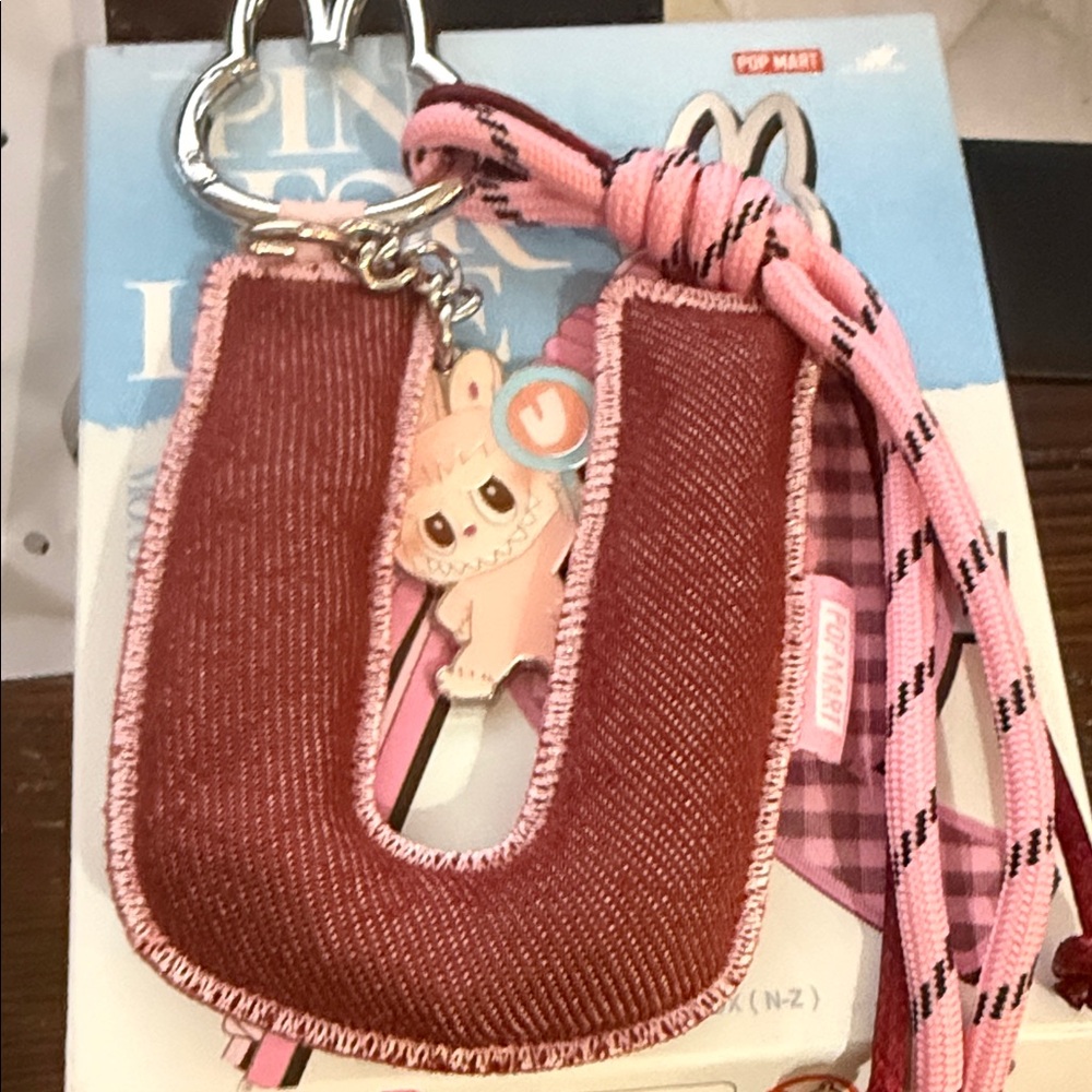 Authentic Labubu Pin For Love “U” Letter Pendant Blind box Opened